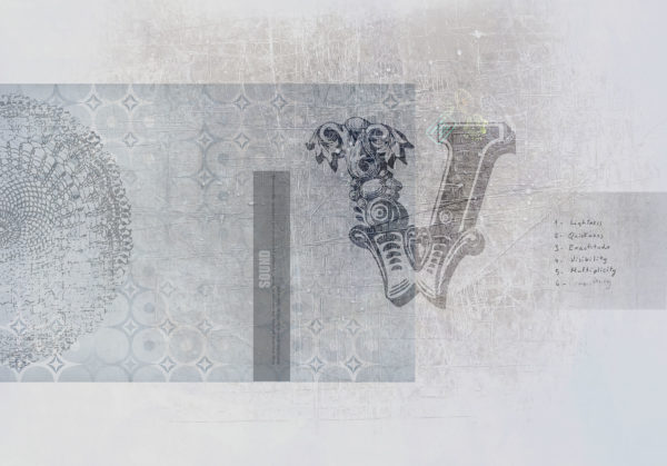 Carte da parati modello VScratch grigio chiaro