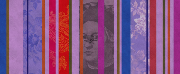 Carte da parati modello Colombo multicolor rosa