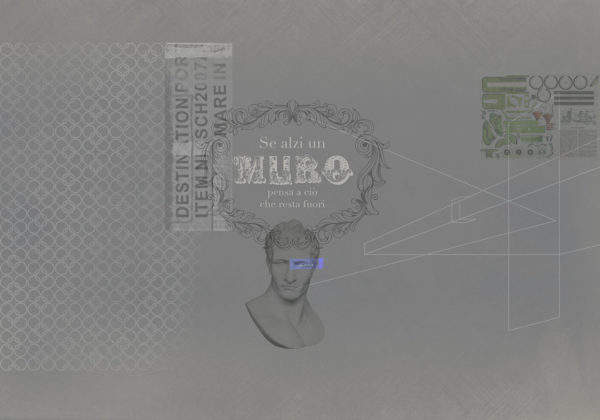 Carte da parati modello Se alzi un muro… grigio chiaro